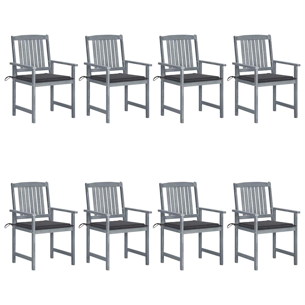 Garden Chair Set of 8 Grey
