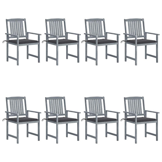 Garden Chair Set of 8 Grey