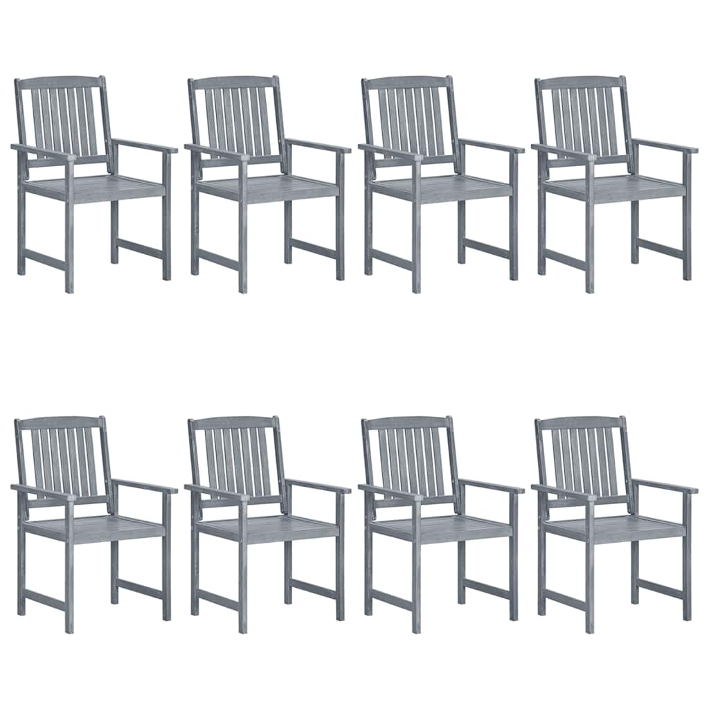 Garden Chair Set of 8 Grey