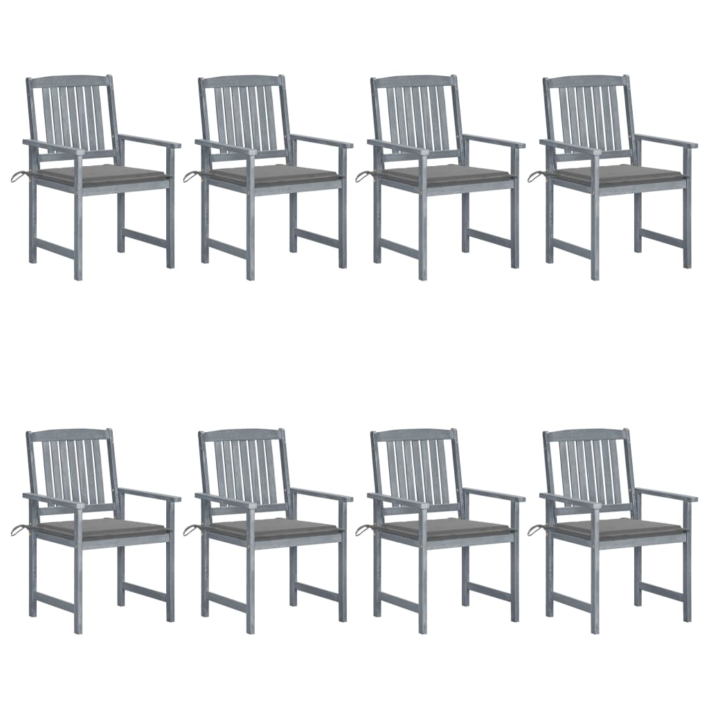 Garden Chair Set of 8 Grey