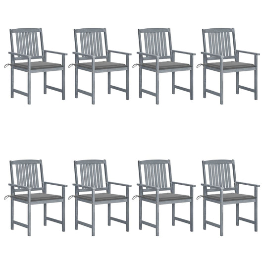 Garden Chair Set of 8 Grey