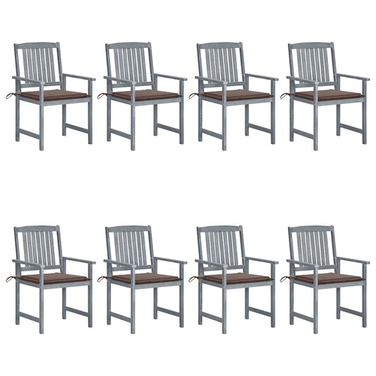 Patio Chair Set of 8 Gray