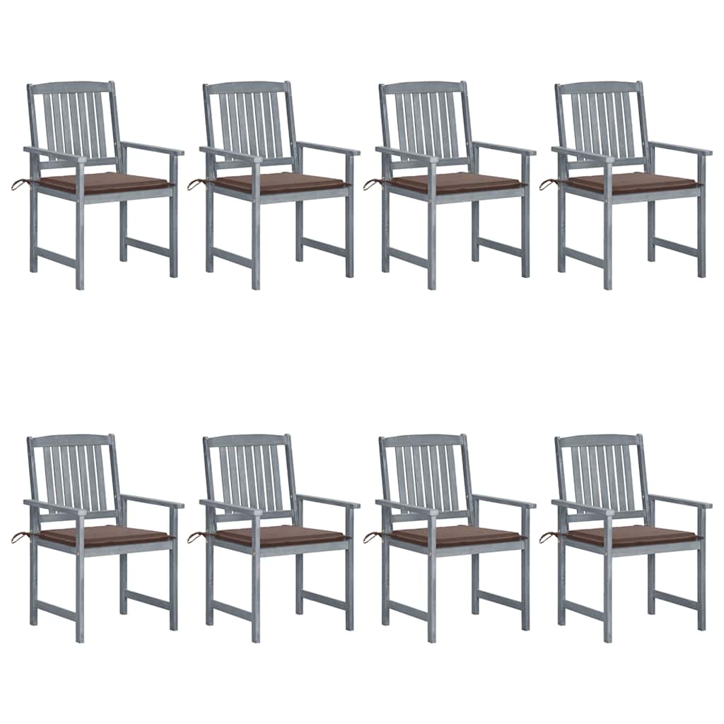 Patio Chair Set of 8 Gray