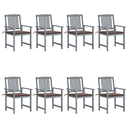 Patio Chair Set of 8 Gray