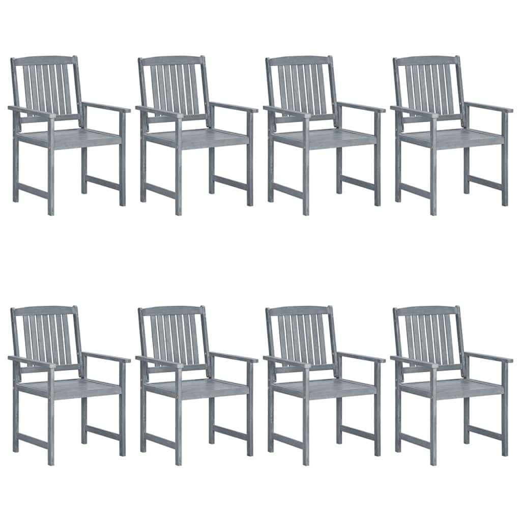 Patio Chair Set of 8 Gray