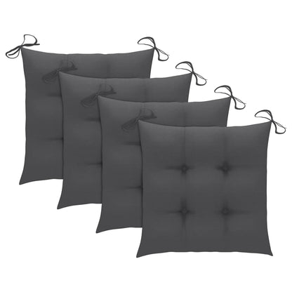 Outdoor Chair Set of 4 Anthracite cushion, Natural wood