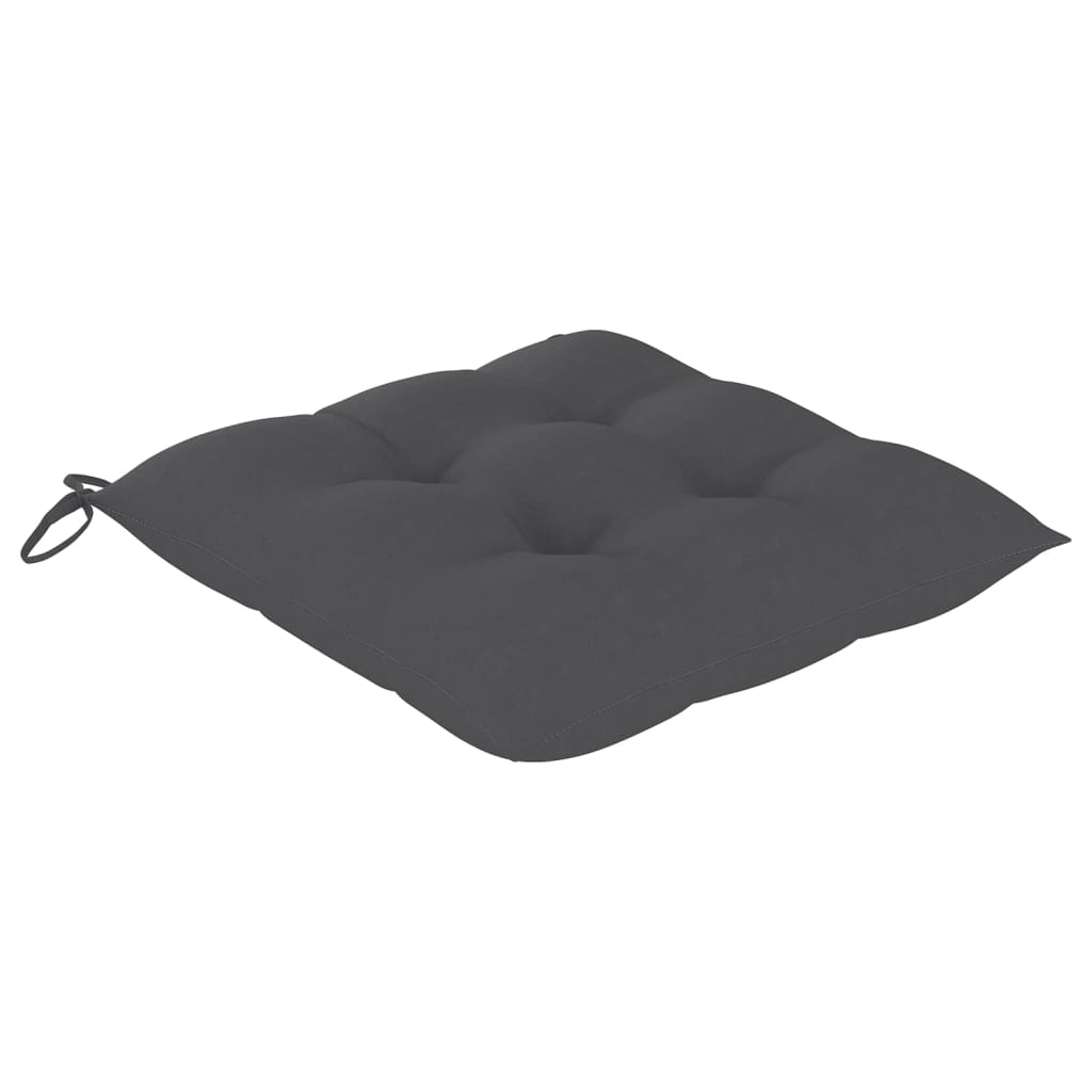 Outdoor Chair Set of 4 Anthracite cushion, Natural wood
