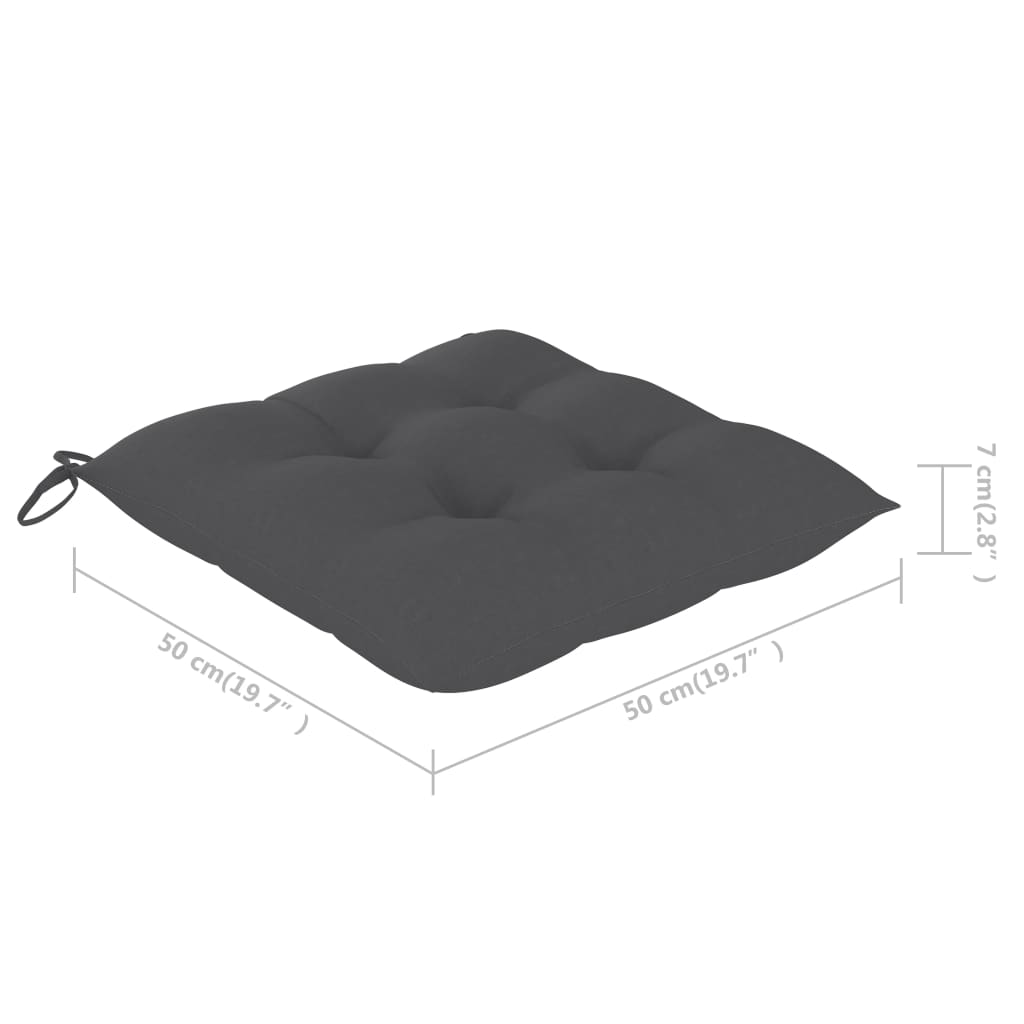 Outdoor Chair Set of 4 Anthracite cushion, Natural wood