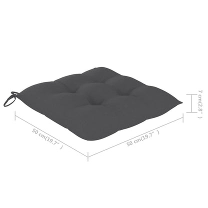 Outdoor Chair Set of 4 Anthracite cushion, Natural wood