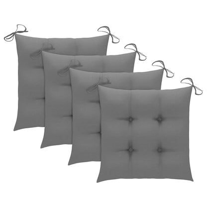 Outdoor Chair Set of 4 Natural Wood Solid Acacia Wood Standard