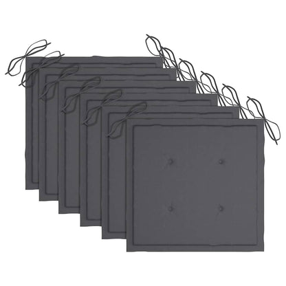 Outdoor Chair Set of 6 Anthracite Solid Acacia wood Standard