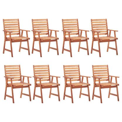 Patio Dining Chairs 8 pcs with Cushions Solid Acacia Wood