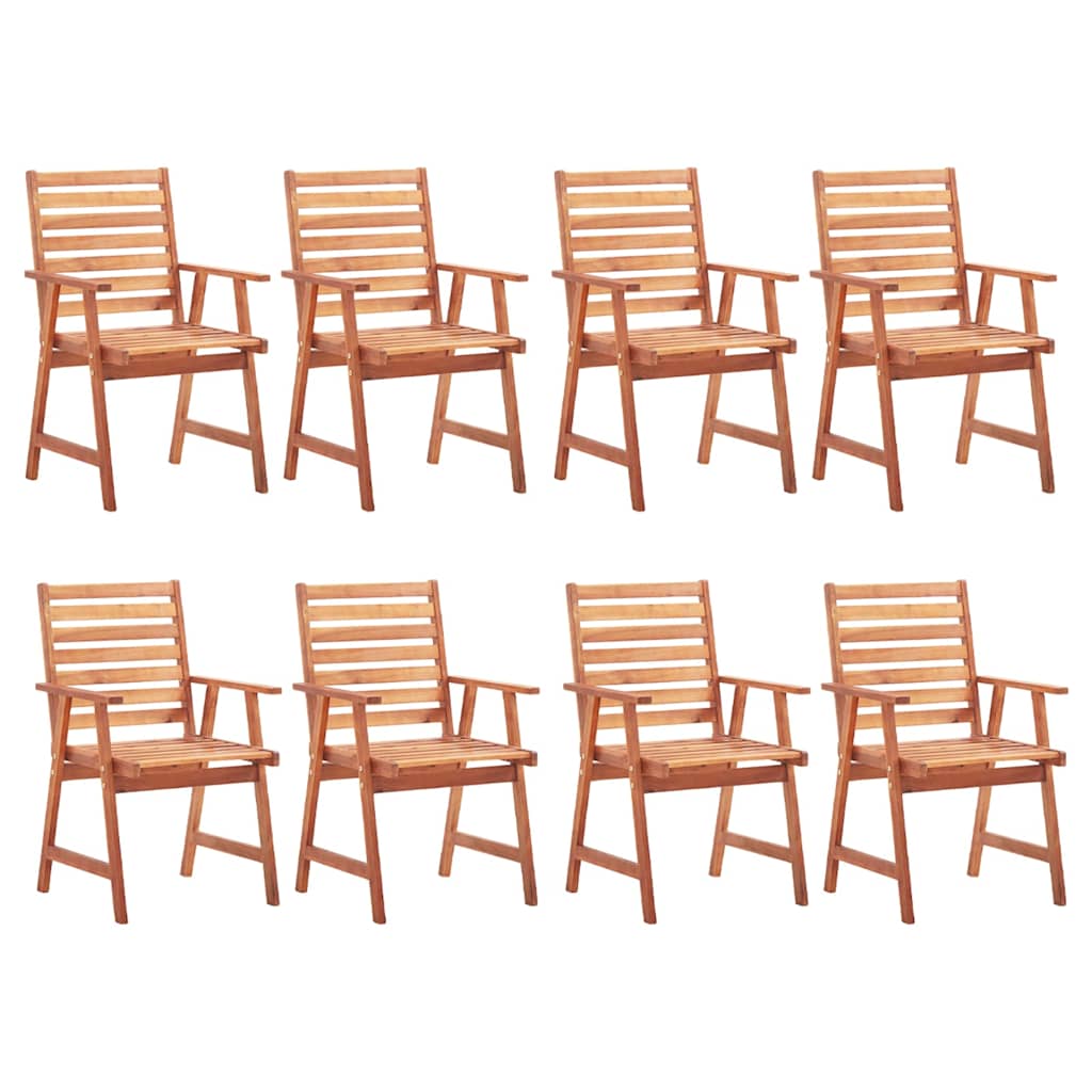 Patio Dining Chairs 8 pcs with Cushions Solid Acacia Wood