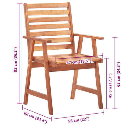 Patio Dining Chairs 8 pcs with Cushions Solid Acacia Wood
