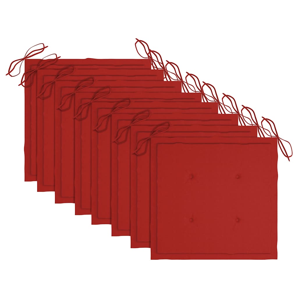 Patio Chair Set of 8 Red Solid Acacia wood Standard Stackable