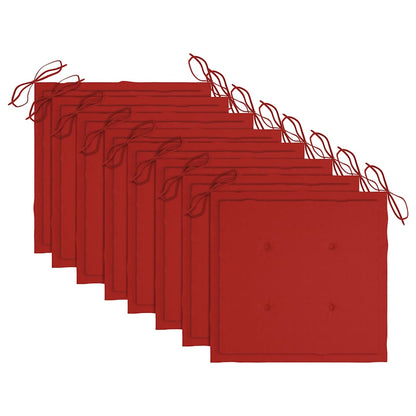 Patio Chair Set of 8 Red Solid Acacia wood Standard Stackable