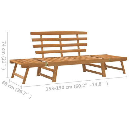 Garden Bench Brown Solid acacia wood Large
