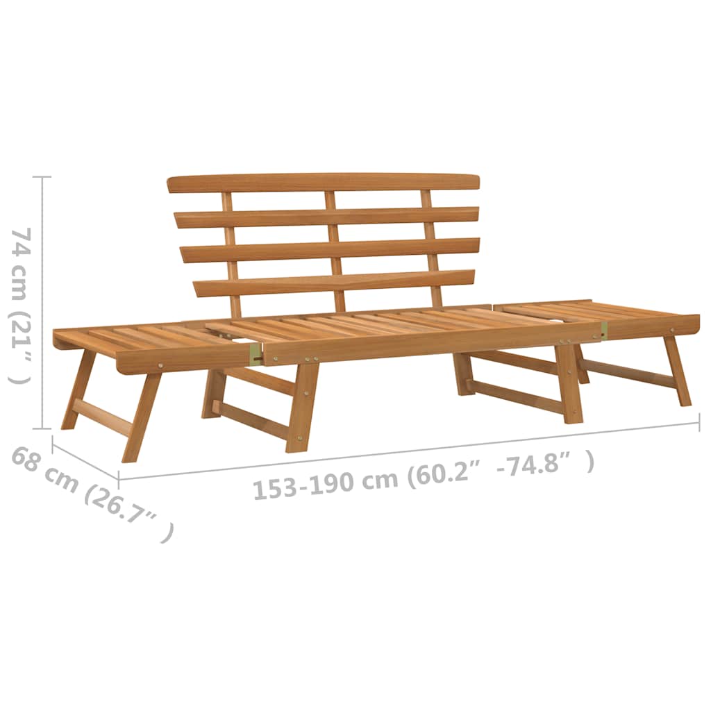Garden Bench Brown Solid acacia wood Large