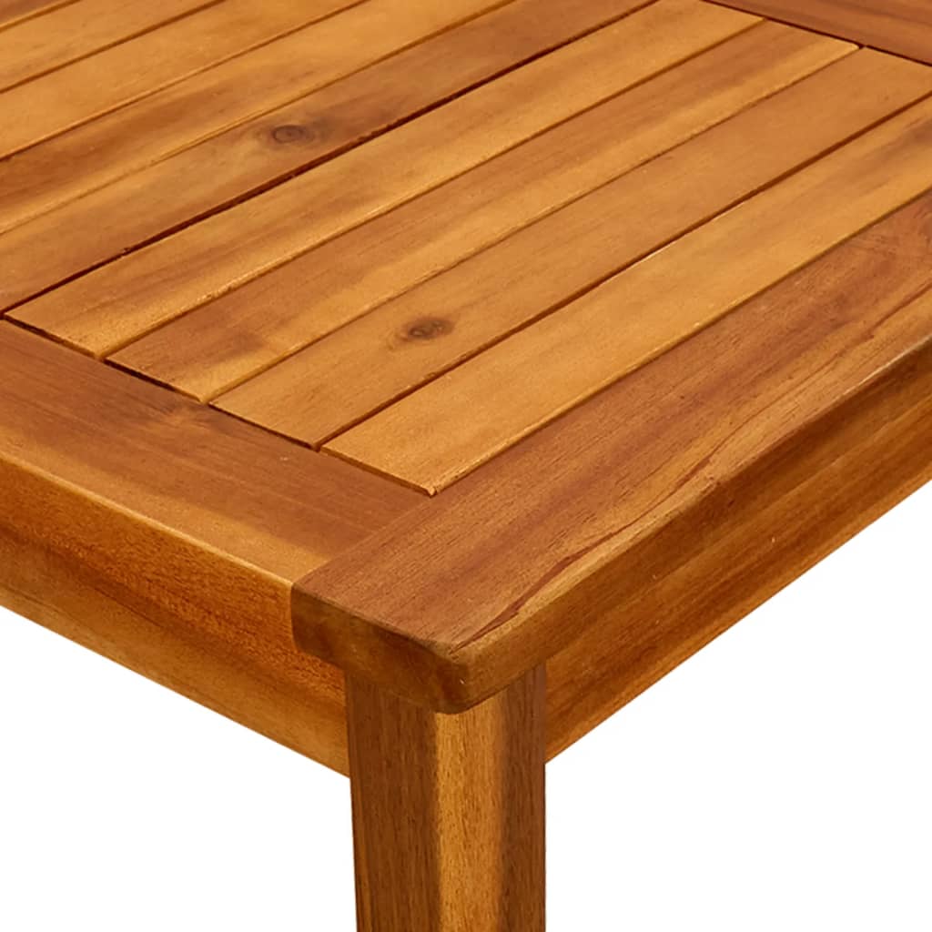 Coffee Table Natural Wood Solid Acacia Wood 17.7x17.7 in Simple