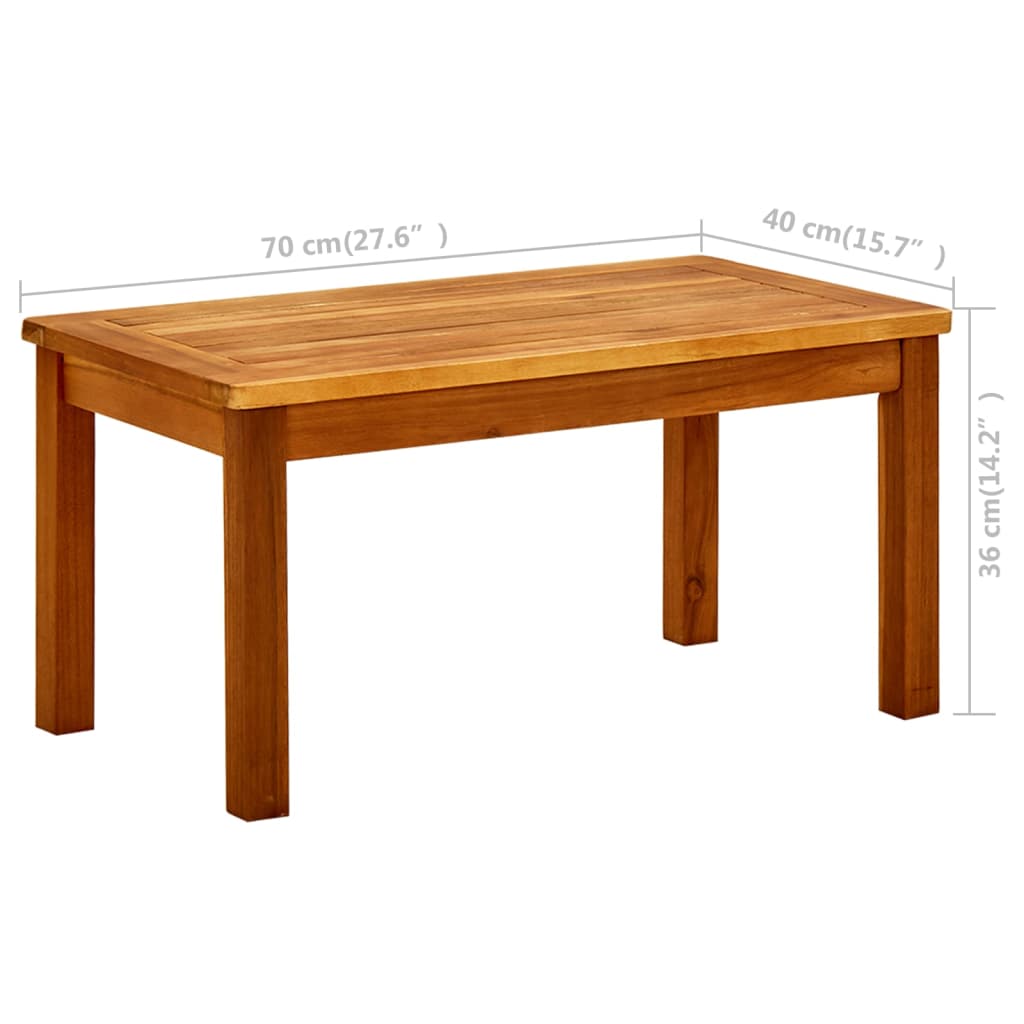 Coffee Table Natural Acacia Solid Acacia Wood Small Durable