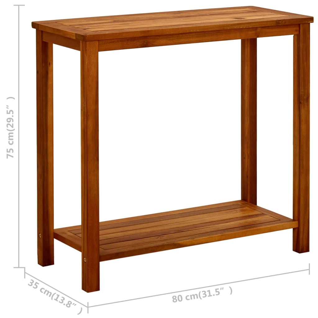 Garden Console Table Brown Solid Acacia Wood Medium Durable