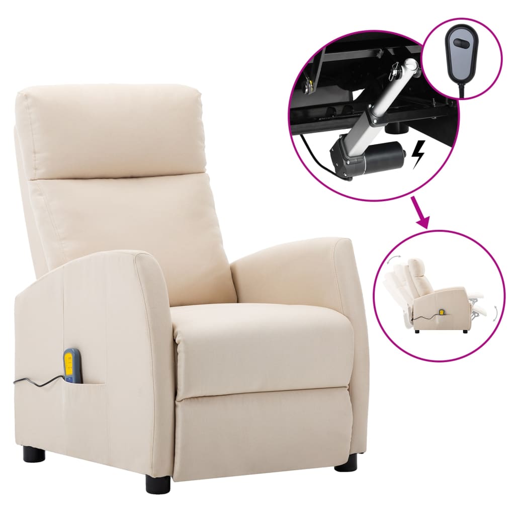 Electric Massage Recliner Cream
