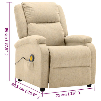Electric Massage Chair Cream 100% polyester, metal Standard