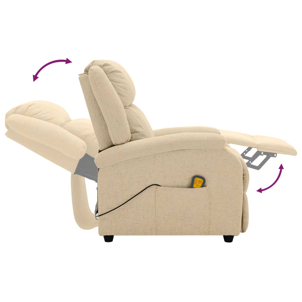 Electric Massage Chair Cream 100% polyester, metal Standard