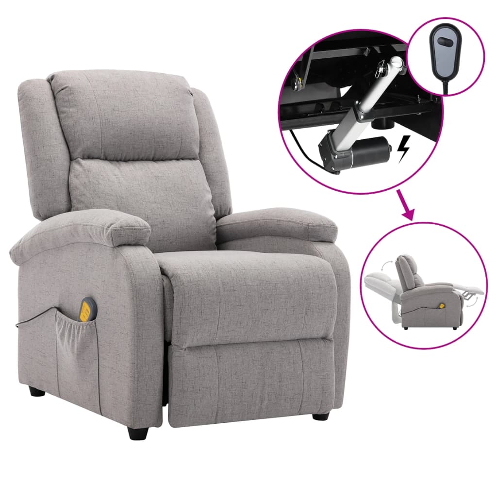 Electric Massage Chair Light grey Fabric (100% polyester), metal