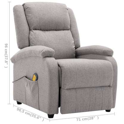 Electric Massage Chair Light grey Fabric (100% polyester), metal