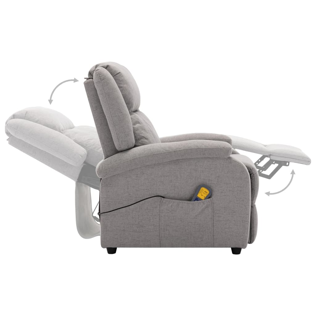 Electric Massage Chair Light grey Fabric (100% polyester), metal