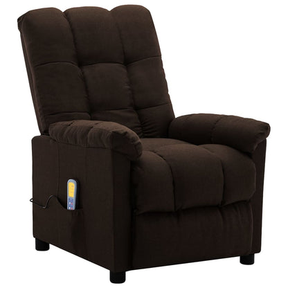 Electric Massage Chair Dark Brown 100% Polyester Fabric