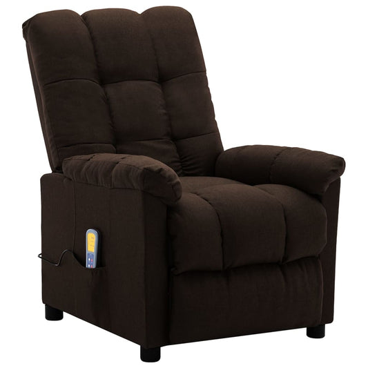 Electric Massage Chair Dark Brown 100% Polyester Fabric