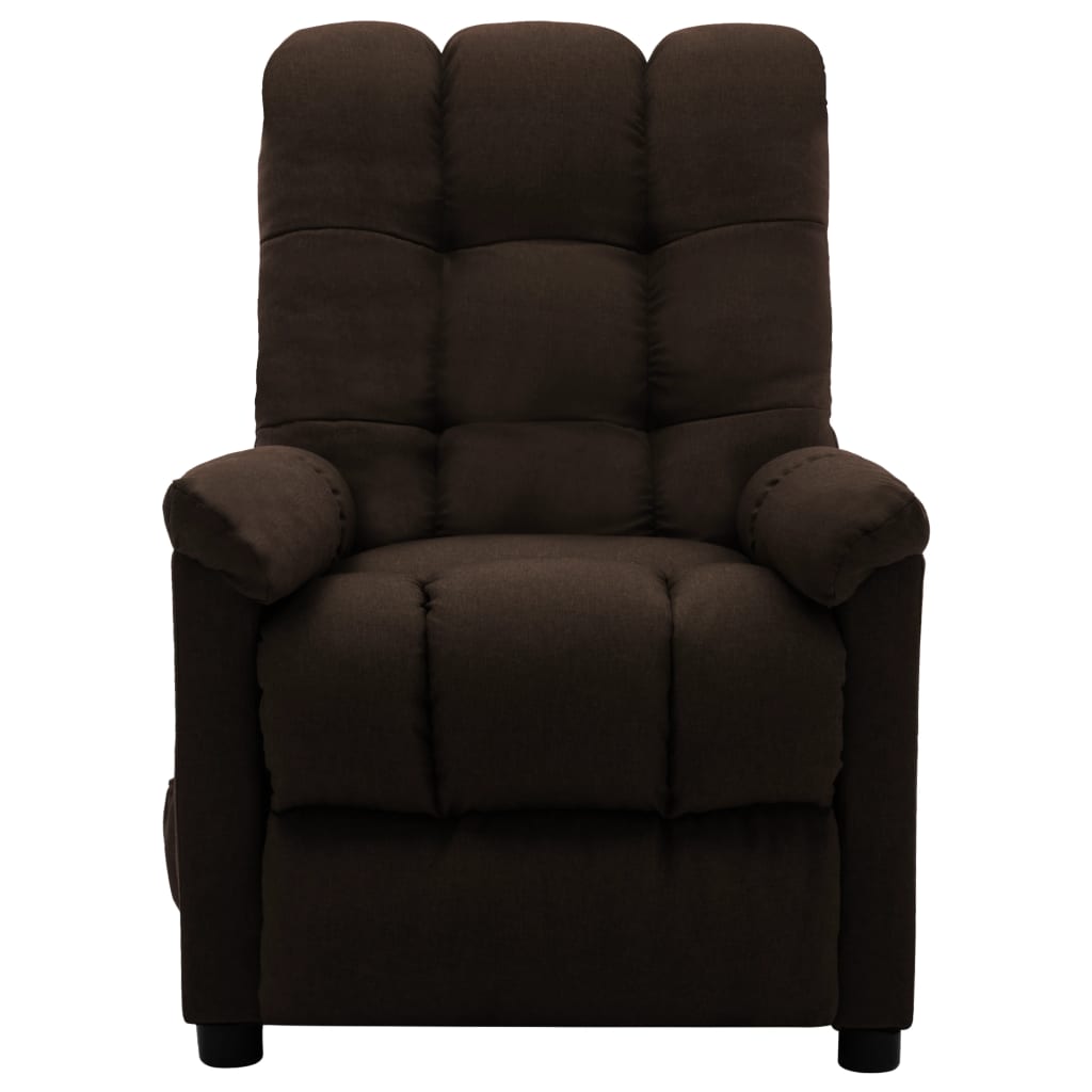 Electric Massage Chair Dark Brown 100% Polyester Fabric