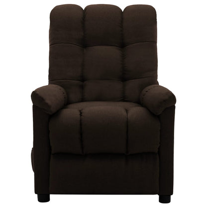 Electric Massage Chair Dark Brown 100% Polyester Fabric