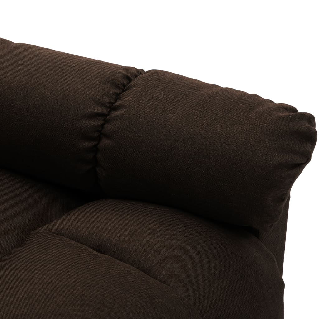 Electric Massage Chair Dark Brown 100% Polyester Fabric