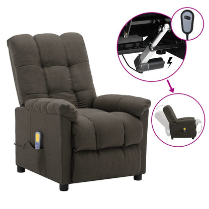 Electric Massage Chair Taupe 100% polyester fabric, plywood, iron