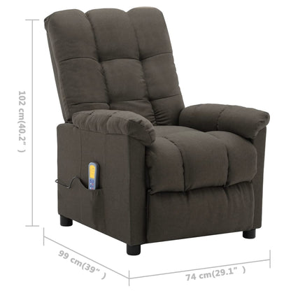 Electric Massage Chair Taupe 100% polyester fabric, plywood, iron