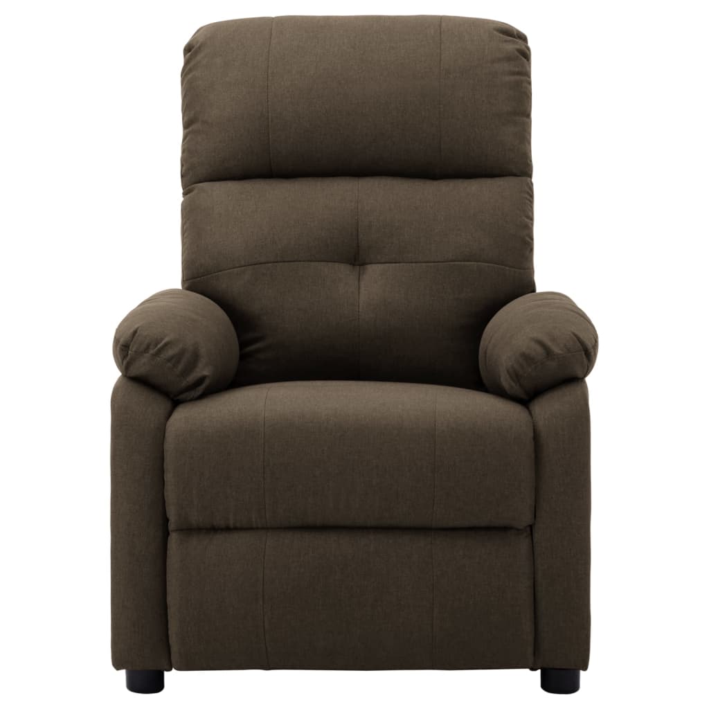 Massage Recliner Brown Fabric