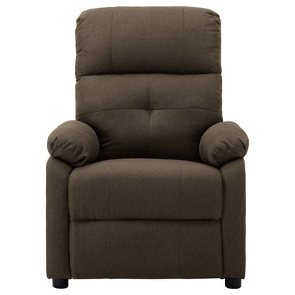 Massage Recliner Brown Fabric