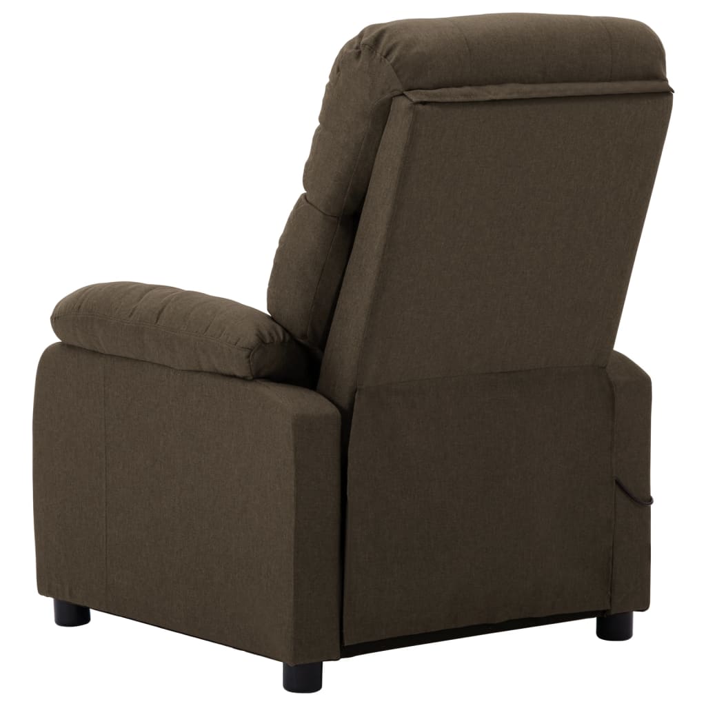 Massage Recliner Brown Fabric