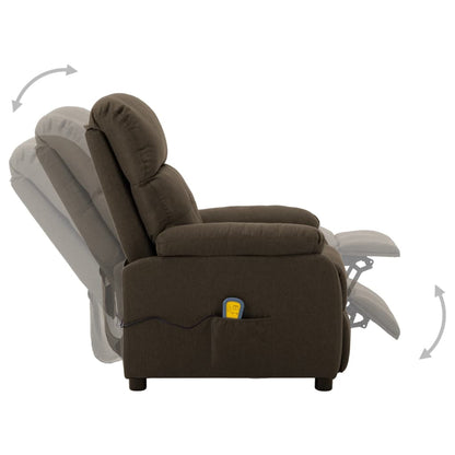 Massage Recliner Brown Fabric
