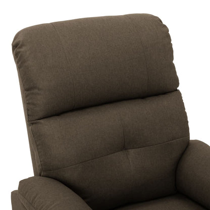 Massage Recliner Brown Fabric