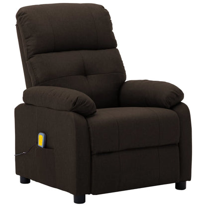 Massage Recliner Dark brown Fabric upholstery Standard