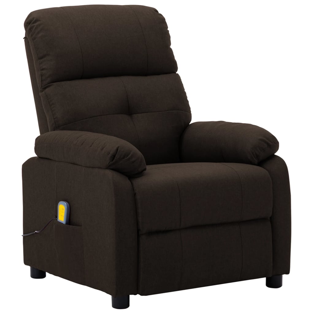 Massage Recliner Dark brown Fabric upholstery Standard