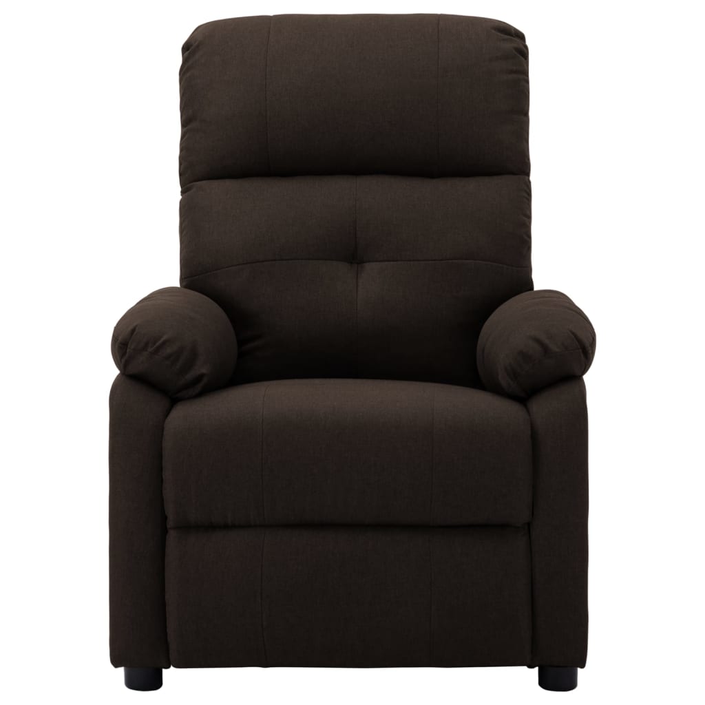 Massage Recliner Dark brown Fabric upholstery Standard