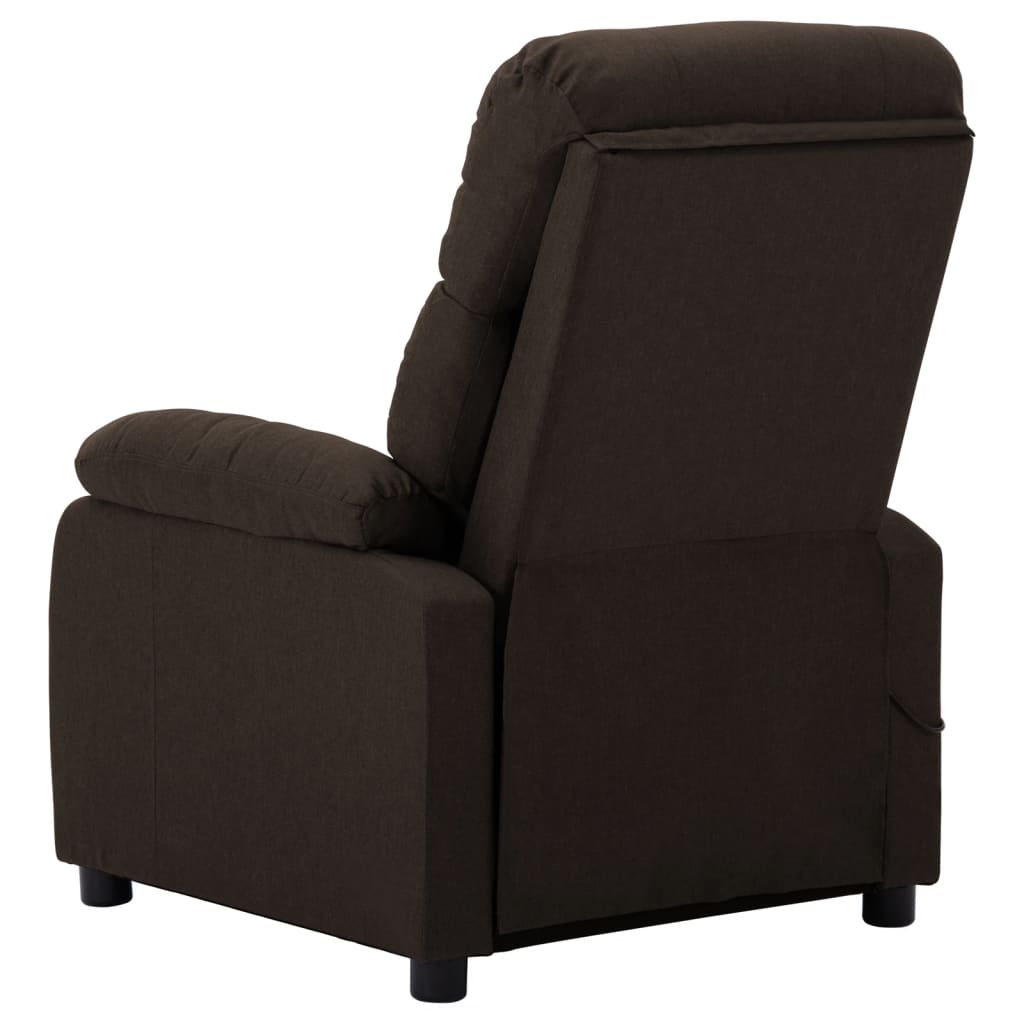 Massage Recliner Dark brown Fabric upholstery Standard