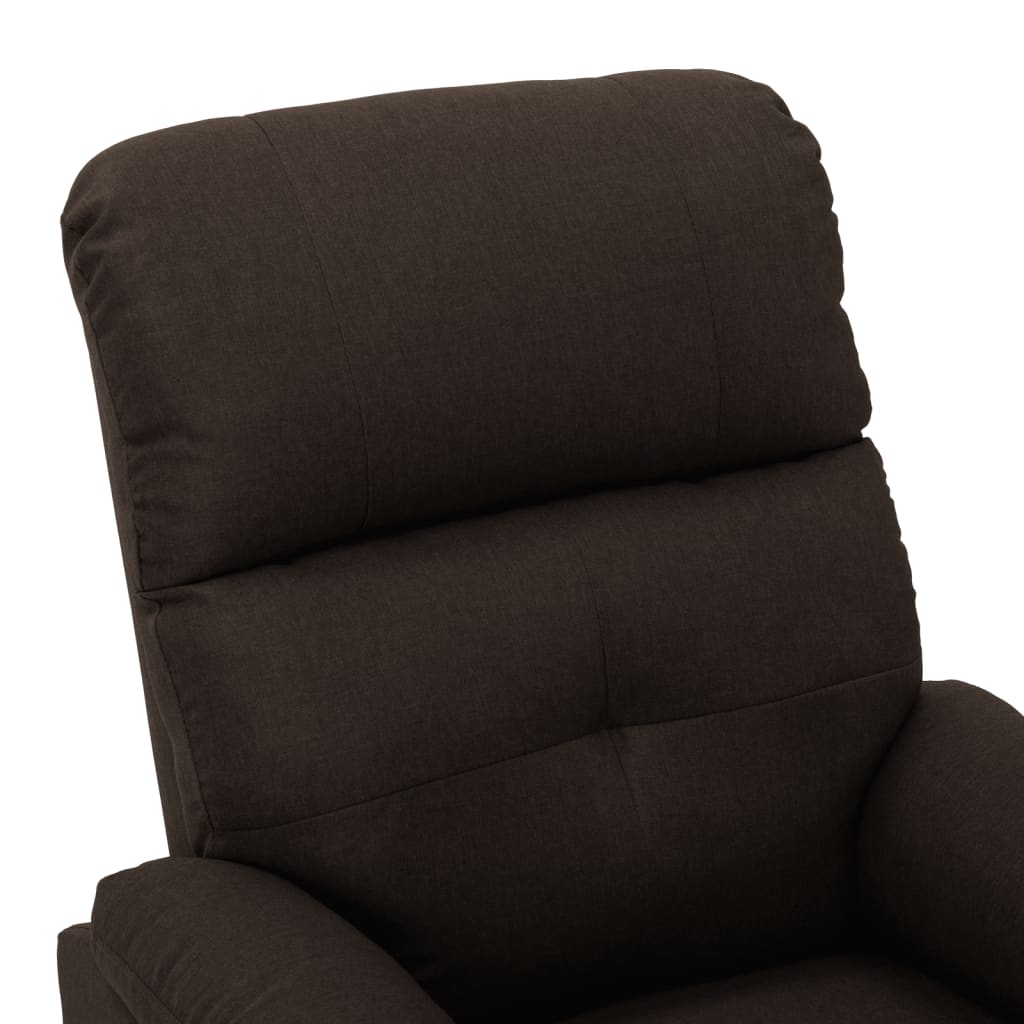 Massage Recliner Dark brown Fabric upholstery Standard