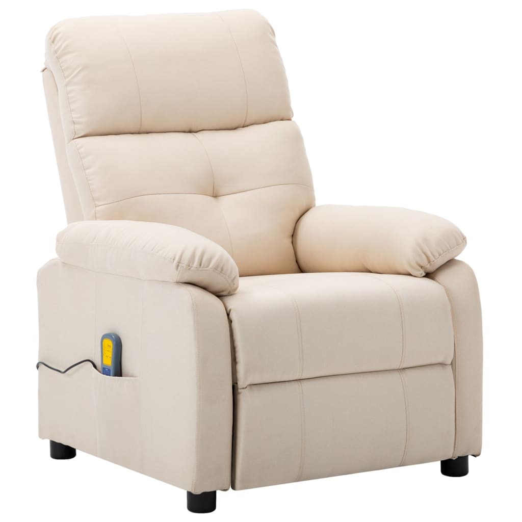 Massage Recliner Cream Fabric