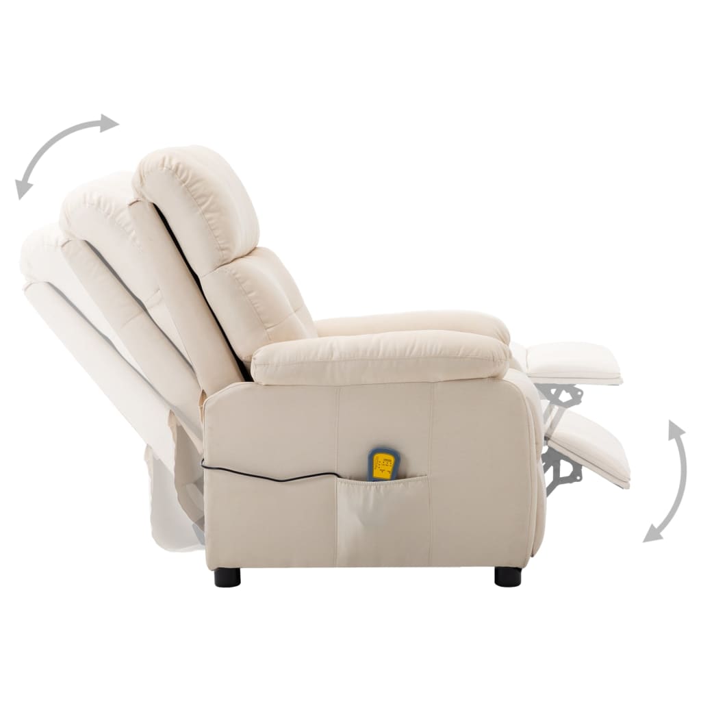 Massage Recliner Cream Fabric